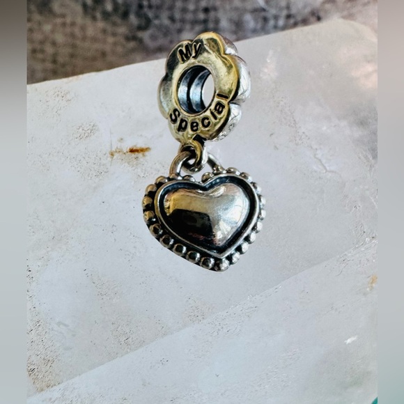 Authentic Retired Pandora Heart ‘My Special Sister’ Sterling Silver 925 Ale - Picture 3 of 11